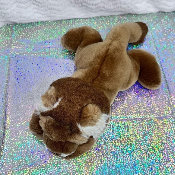 Vintage Aurora Lion 11" Stuffed Animal Plush Toy Weighted Beans Lion - Picture 5 of 11